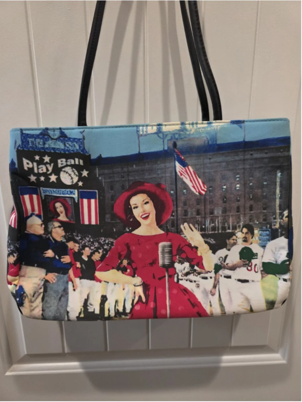 Preston & York NWOT VTG Inspo Retro Beaded Handbag Purse Baseball Play Ball USA